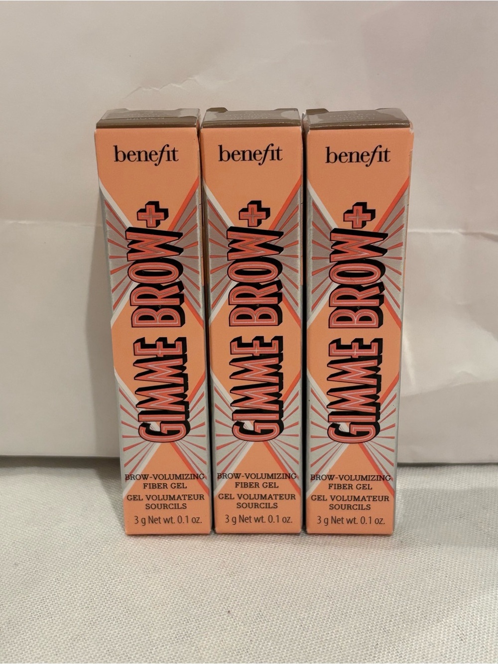 Benefit Gimme Brow+ Brow Volumizing Fiber Gel Trio Shade 3 Mini New